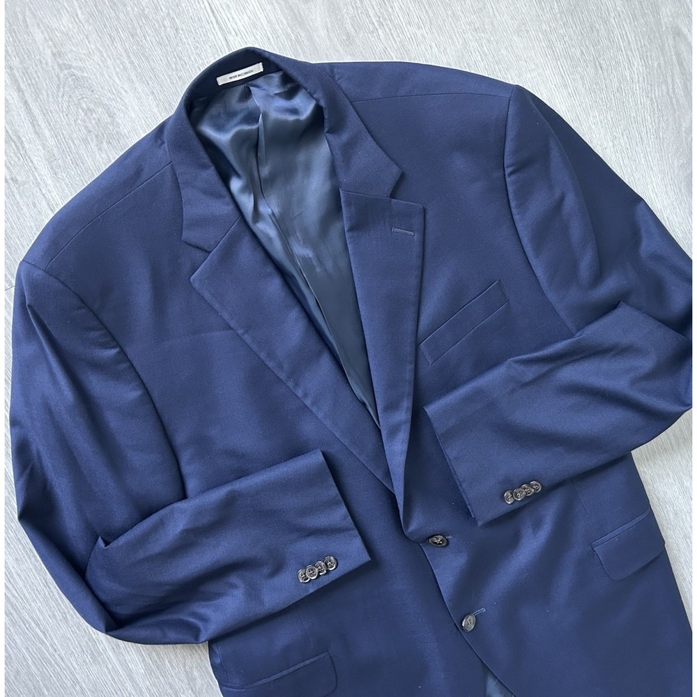 Peter Millar Blazer Mens 50 Tall Blue 100% Wool Button Up Sport Coat Jacket